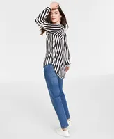 On 34th Women's Button-Front Crepe Shirt