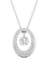 Diamond Orbital Halo Pendant Necklace (1/3 ct. t.w.) in 10k White Gold, 16" + 2" extender