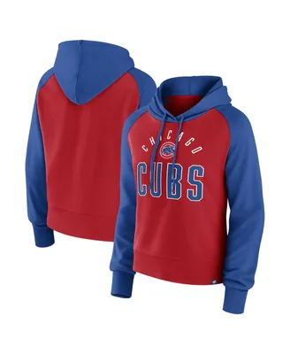 Women's Fanatics Royal, Red Chicago Cubs Pop Fly Pullover Hoodie