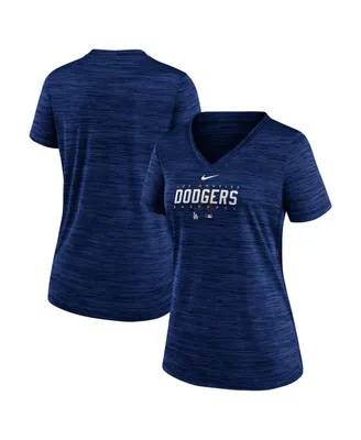 Women's Nike Royal Los Angeles Dodgers Authentic Collection Velocity Practice Performance V-Neck T-shirt