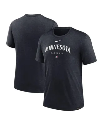 Men's Nike Minnesota Twins Heather Navy Authentic Collection Early Work Tri-Blend Performance T-shirt