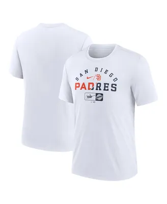 Men's Nike Ash San Diego Padres Rewind Review Slash Tri-Blend T-shirt