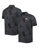 Men's Tommy Bahama Black Wake Forest Demon Deacons Miramar Blooms Polo Shirt