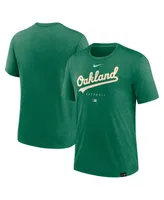 Men's Nike Heather Green Oakland Athletics Authentic Collection Early Work Performance Tri-Blend T-shirt