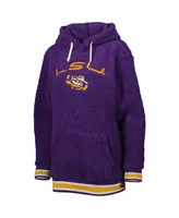 Women's G-iii 4Her by Carl Banks Purple Lsu Tigers Game Over Sherpa Pullover Hoodie