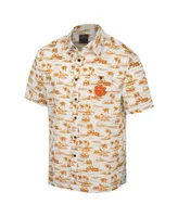 Men's Colosseum White Clemson Tigers Spontaneous is Romantic Camp Button-Up Shirt