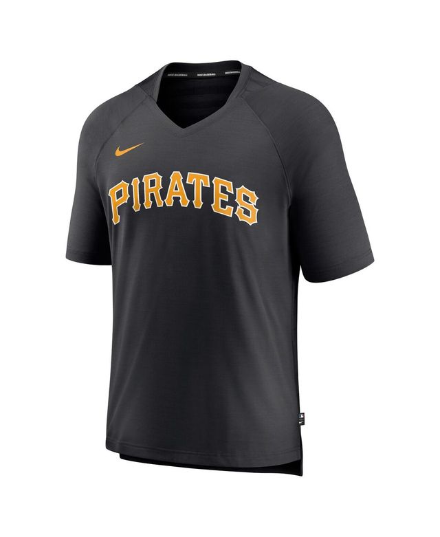 Men's Nike Black Pittsburgh Pirates Authentic Collection Pregame Raglan Performance V-Neck T-shirt