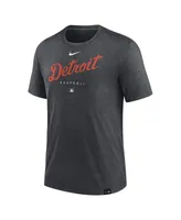 Men's Nike Heather Charcoal Detroit Tigers Authentic Collection Early Work Tri-Blend Performance T-shirt