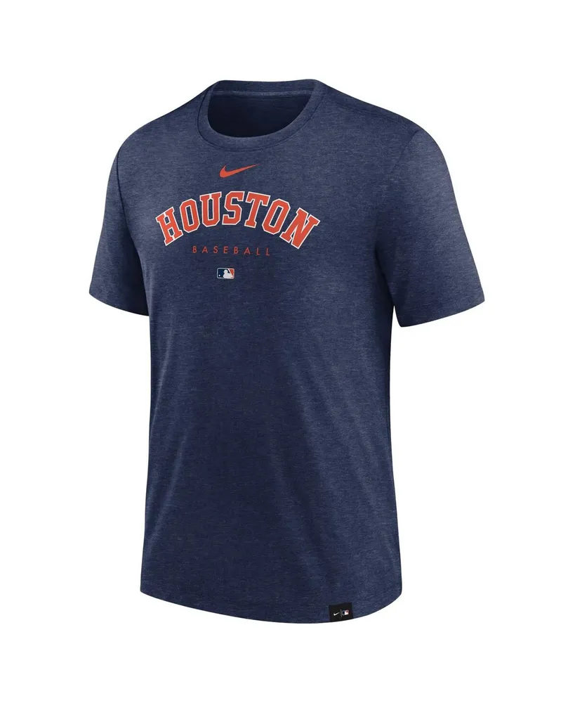 Men's Nike Heather Navy Houston Astros Authentic Collection Early Work Tri-Blend Performance T-shirt