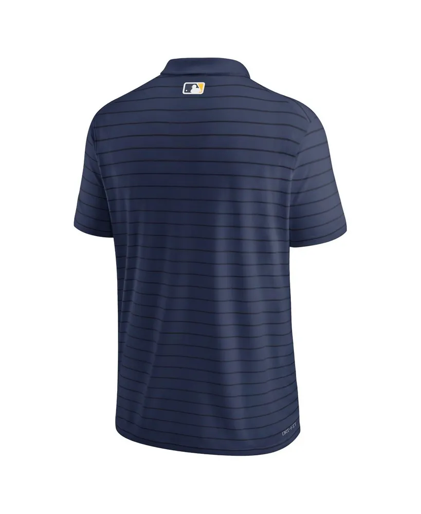Men's Nike Navy Milwaukee Brewers Authentic Collection Victory Striped Performance Polo Shirt