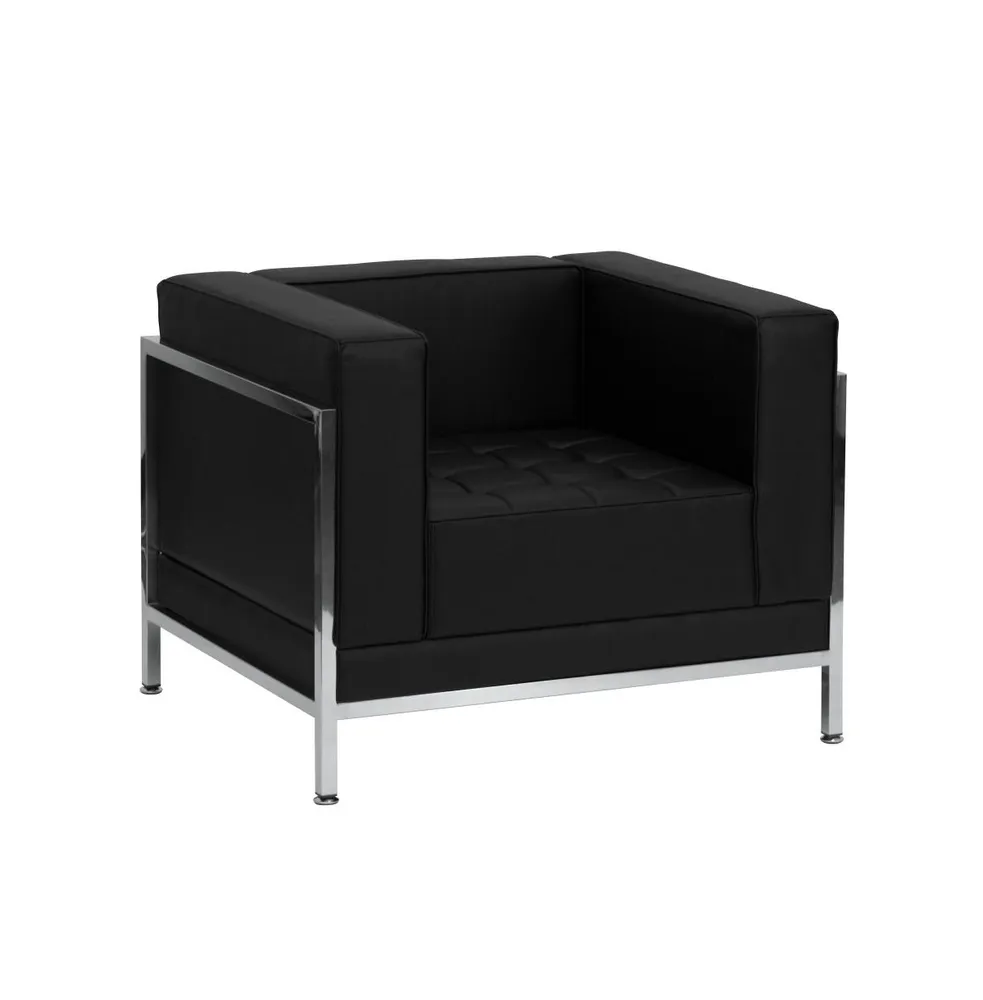 Modular Quilted Tufted Seat Reception Chair With Encasing Frame