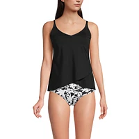 Lands' End Women's Long Torso Tulip Hem Tankini Top