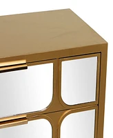 Rosemary Lane 32" Wood 3 Drawer Cabinet with Mirrored Front