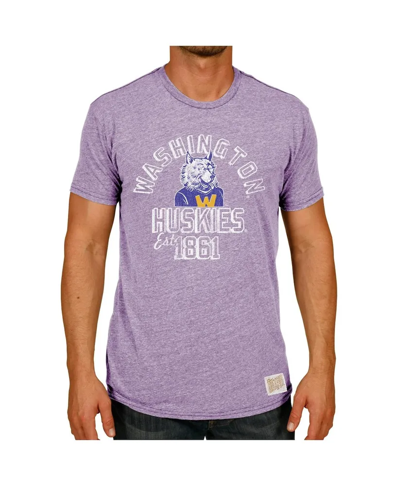 Men's Original Retro Brand Heather Purple Washington Huskies Vintage-Like Tri-Blend T-shirt