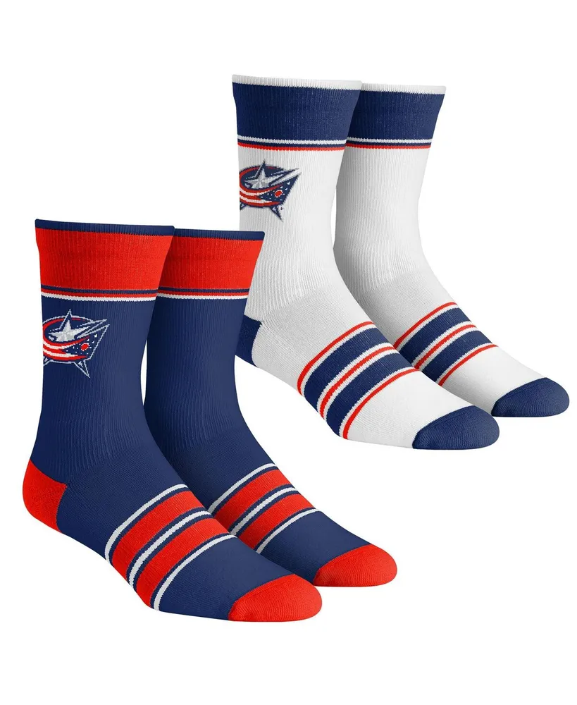 Men's and Women's Rock 'Em Socks Columbus Blue Jackets Multi-Stripe 2-Pack Team Crew Sock Set