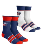 Men's and Women's Rock 'Em Socks Columbus Blue Jackets Multi-Stripe 2-Pack Team Crew Sock Set