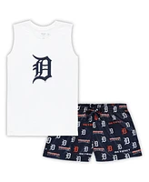 Women's Concepts Sport White, Navy Detroit Tigers Plus Tank Top and Shorts Sleep Set