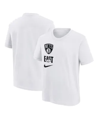 Big Boys and Girls Nike White Brooklyn Nets Vs Block Essential T-shirt
