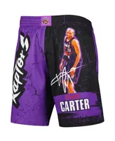 Men's Mitchell & Ness Vince Carter Purple Toronto Raptors Hardwood Classics Player Burst Shorts