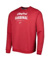 Men's Nike Cardinal Stanford Cardinal Vault Stack Club Fleece Pullover Sweatshirt