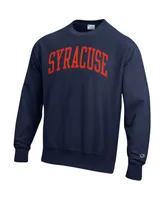 Men's Champion Navy Syracuse Orange Arch Reverse Weave Pullover Sweatshirt