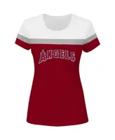 Women's Fanatics Shohei Ohtani Red Los Angeles Angels Plus Size Player Split Body T-shirt