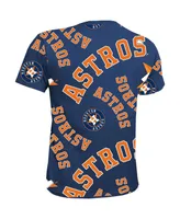 Big Boys and Girls Stitches Navy Houston Astros Allover Team T-shirt