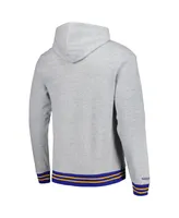 Men's Mitchell & Ness Heather Gray St. Louis Blues Classic French Terry Pullover Hoodie