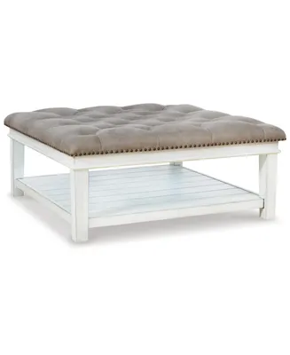 Signature Design By Ashley 18.5" Wood Upholstered Ottoman Coffee Table