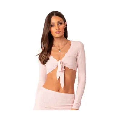 Women's Front Tie Knitted Top