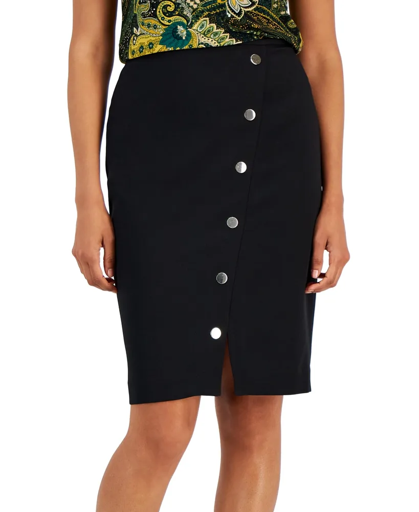 Kasper Women's Faux Snap-Front Pencil Skirt
