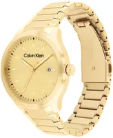 Calvin Klein Men's 3H Quartz Gold-Tone Stainless Steel Bracelet Watch 43mm