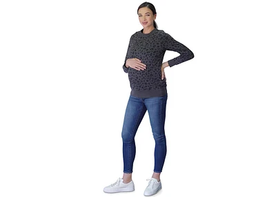 Women's Maternity Cozy Leopard Sweatshirt