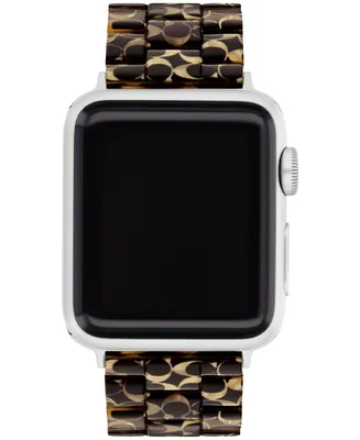 Coach Women's Dark Brown Tortoise Signature C Resin Bracelet for 38mm, 40mm, 41mm Apple Watch