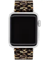 Coach Women's Dark Brown Tortoise Signature C Resin Bracelet for 38mm, 40mm, 41mm Apple Watch