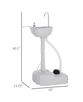 Kleankin Portable Camping Sink Hand Wash Station Basin with 4.5 Gallon Water Tank, Soap Dispenser and Towel Holder