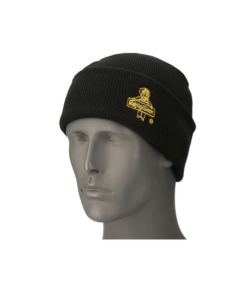 RefrigiWear Men's Acrylic Knit Black Watch Winter Cap with Logo