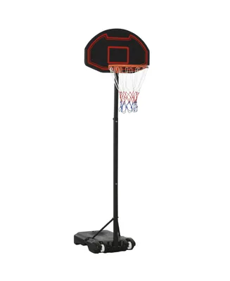 Soozier Portable Basketball Hoop Stand, Height-Adjustable Basketball System with 29'' Backboard and Wheels for Indoor Outdoor Use
