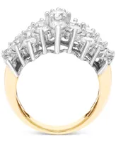 Diamond Horizontal Cluster Ring (2 ct. t.w.) in 14k Gold