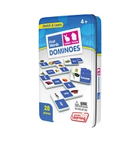 Junior Learning Ten Frame and First Words Dominoes Game Set - 56 Dominoes