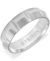 Triton Men's Carved Comfort Fit Wedding Band Gray Titanium