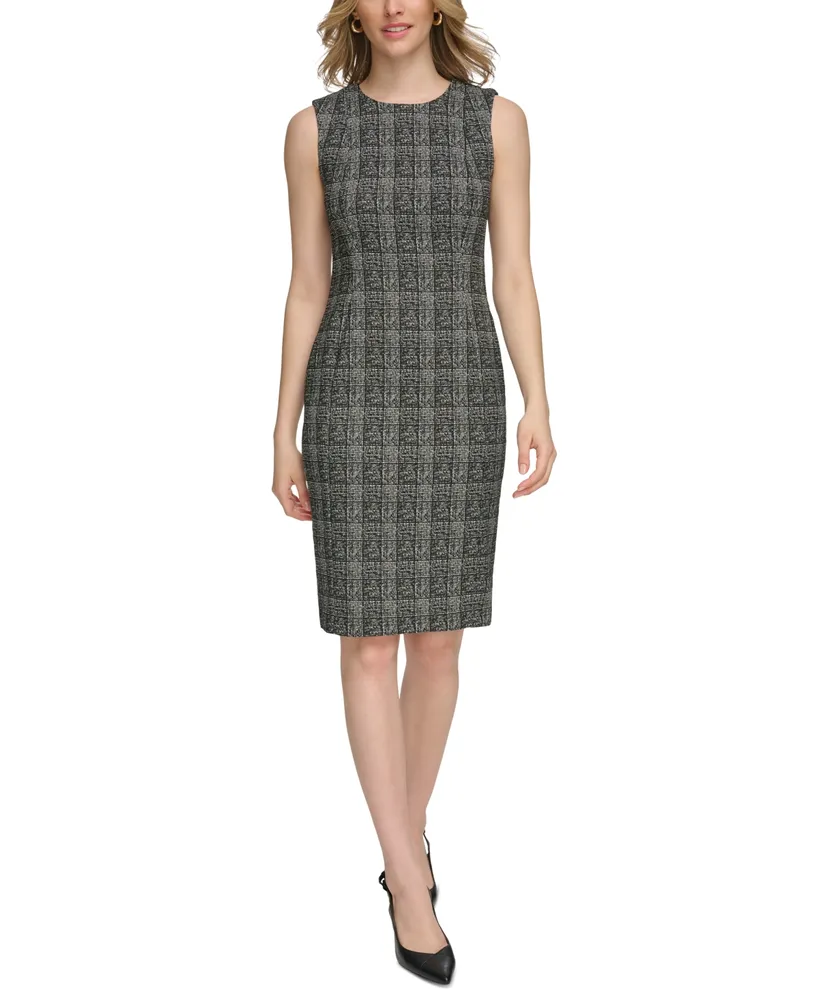 Calvin Klein Women's Plaid Sleeveless Sheath Dress