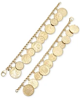 Euro Coin Charm Bracelet in 14k Gold Vermeil