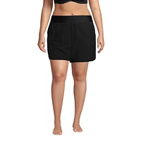 Lands' End Plus 5" Quick Dry Elastic Waist Board Shorts Swim Cover-up with Panty