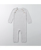 Stellou & Friends Baby Girls 100% Cotton Long Sleeve Sweater Knit One-Piece Romper