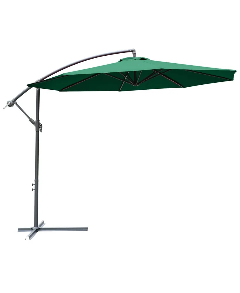 Outsunny 10' Cantilever Hanging Tilt Offset Patio Umbrella with Uv & Water Fighting Material and a Sturdy Stand