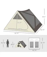Outsunny 2-3 People Pop Up Camping Tent Waterproof Automatic Instant Tent Portable Cabana Beach Tent with Rainfly, Carry Bag, Windows and Doors, Outdo