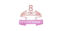 Ebe EmmasbyEmma 8th Birthday, 8th Birthday Gifts for Girls, 8th Birthday Tiara Pink, 8th Birthday Crown for Girls