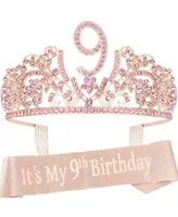 VeryMerryMakering 9th Birthday Sash and Tiara for Girls