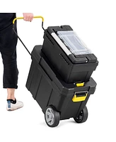 Costway 2-in-1 Rolling Tool Box Set Mobile Tool Chest Storage Organizer